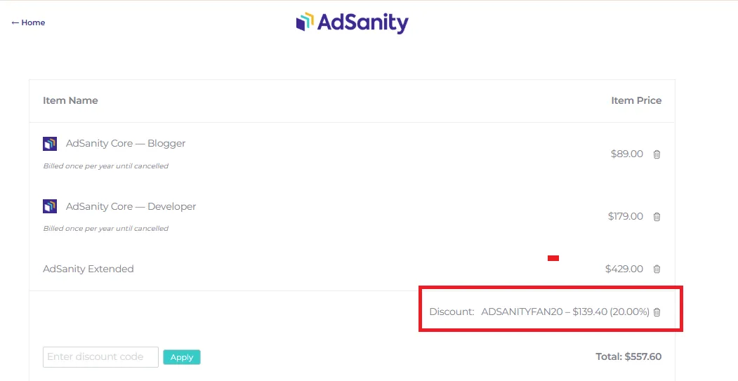 Adsanityplugin discount coupon code