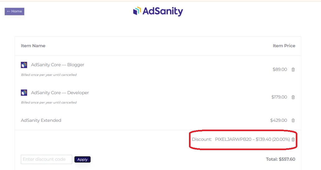 Adsanityplugin 20 percent off coupon